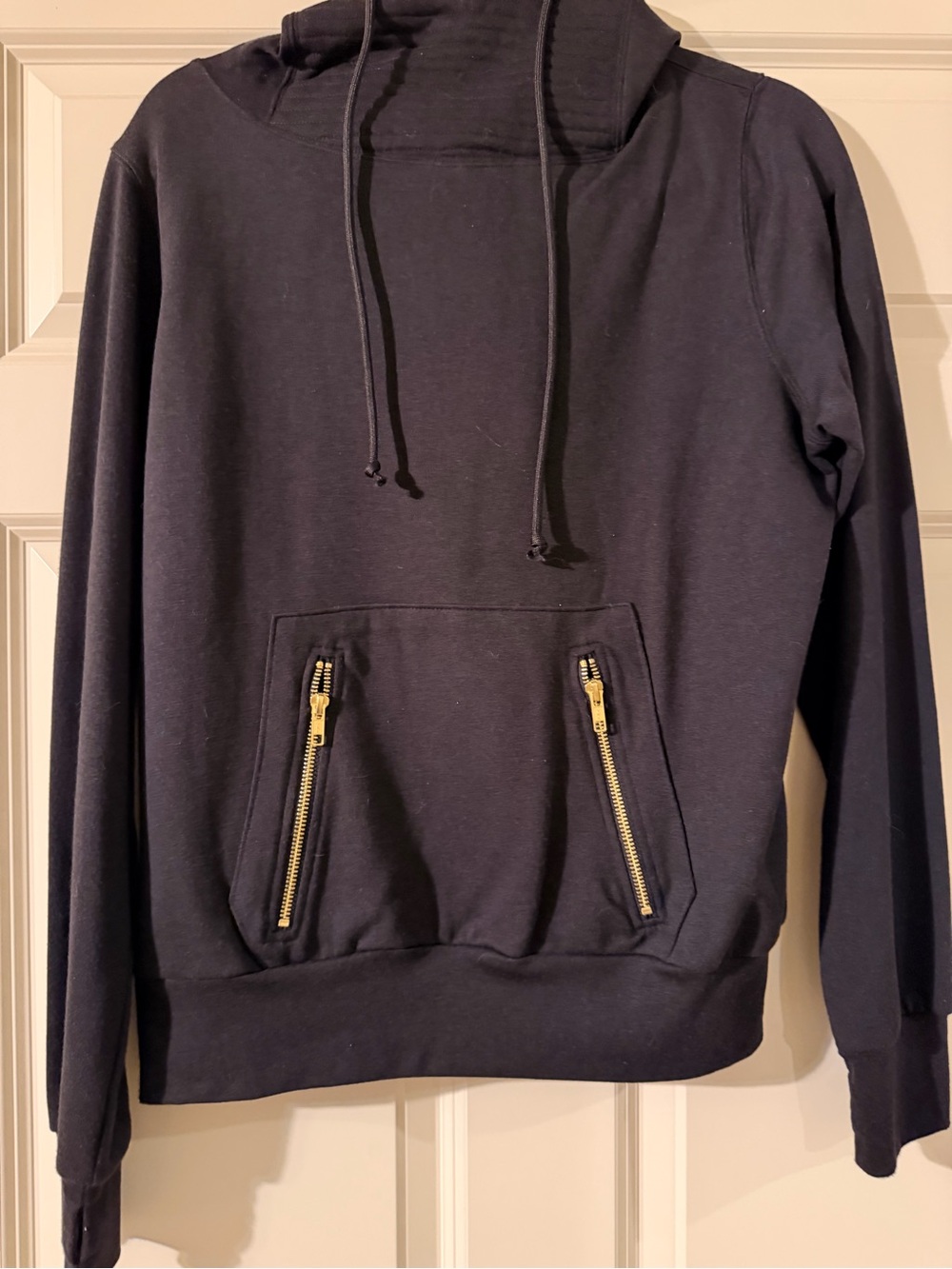 Lily & Lottie Lauriebelles Black Hoodie Sweatshirt with Gold Zippers